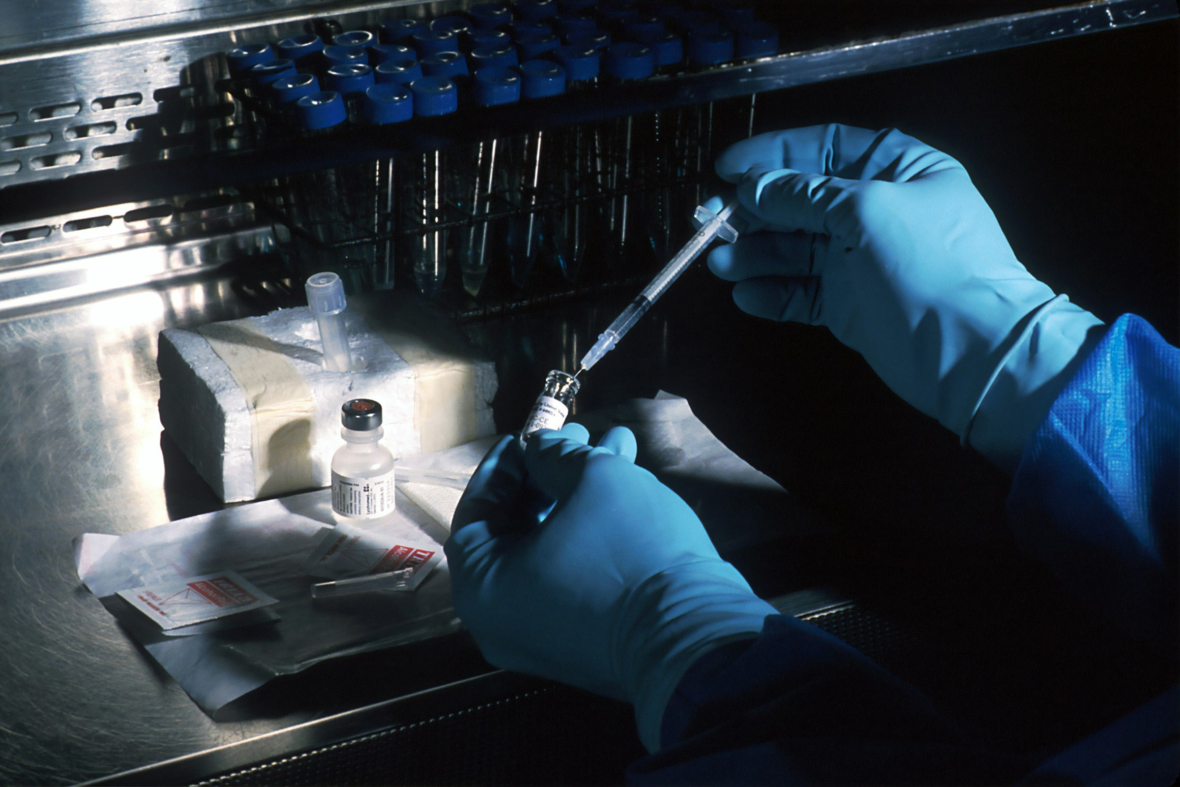Vaccine vial and syringe used for immunizations at Whitfield Family Practice in Decatur, AL